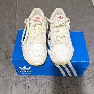Adidas Kids Cream and Pink Sneakers